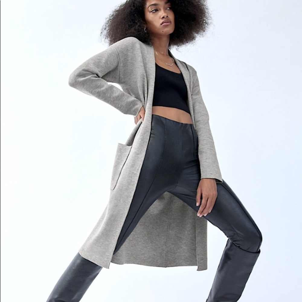 Aritzia Babaton Lance Cardigan Heathered Grey Espace